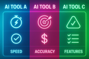 Colorful comparison chart showing the best free AI tools of 2026 side-by-side